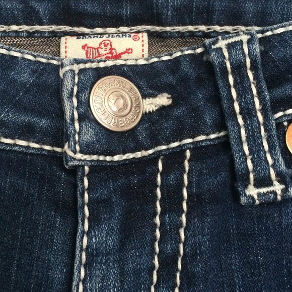 True Religion Joey Rainbow Girls Youth Jeans Sz 14 Violet Boot Twisted Seams - Picture 3 of 11